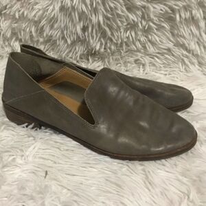 Lucky brand Gray Leather Slip on Loafer low heel womens 7